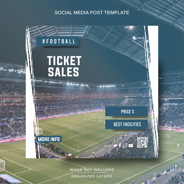 Social media post template for football competition