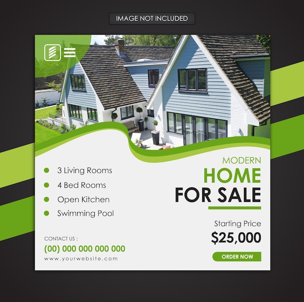 Social media post template for home sale