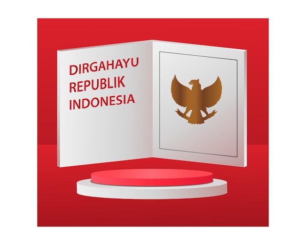 Social media post template independence day indonesia