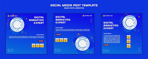 Social media post template modern design for digital marketing online or poster marketing template