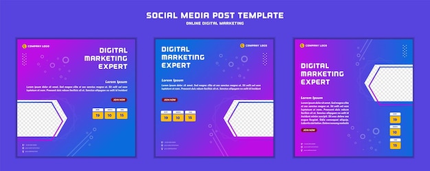 Social media post template modern design for digital marketing online or poster marketing template