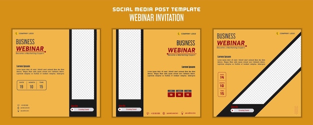 Social media post template modern design for digital marketing online or webinar invitation template