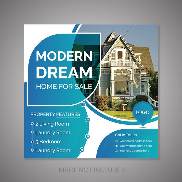 Social media post template for real estate and apartment promotion