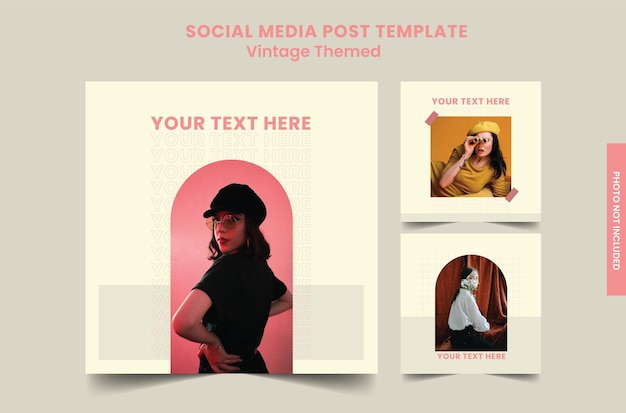 Social Media Post Template Vintage Themed