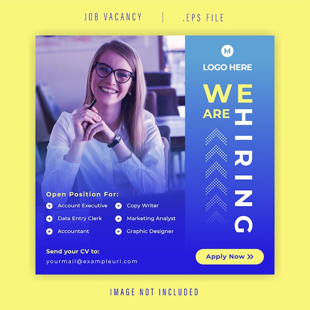 Social Media Post Template For We Are Hiring Job Vacancy Join Us