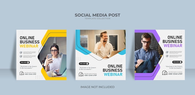 social media post templates design online marketing live webinar instagram