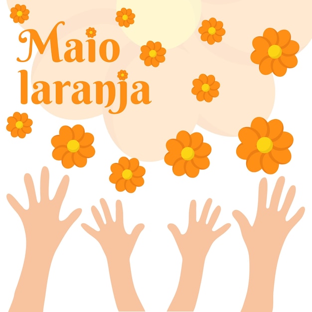 Social media poster Maio laranja May 18 is National Day Against Abuse and Exploitation of Children in Brazil