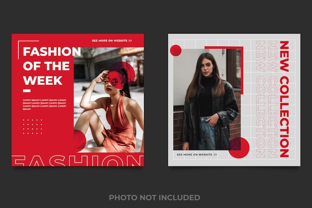 Social media posts template fashion shop