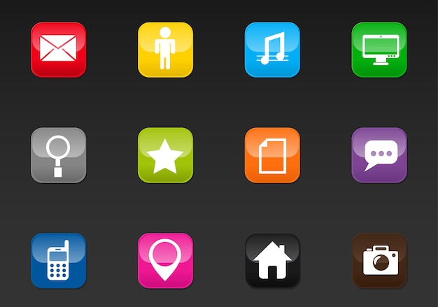 Social media professional web icons for your design