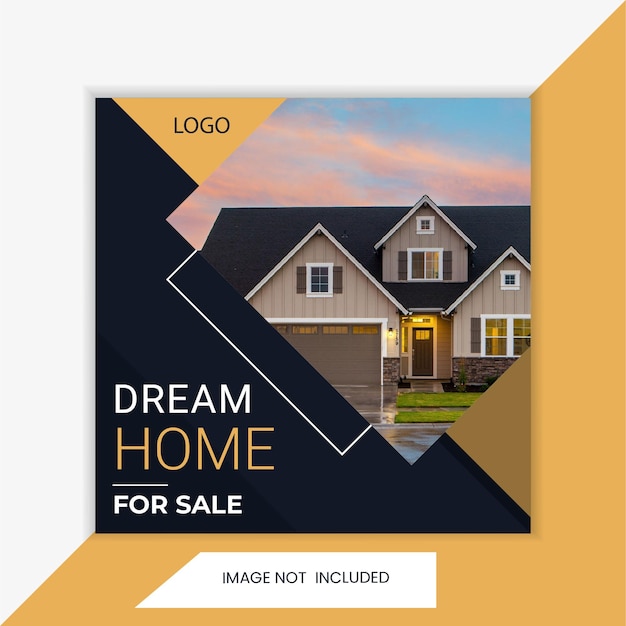 Social media real estate post square promotion template. sale promotion marketing.