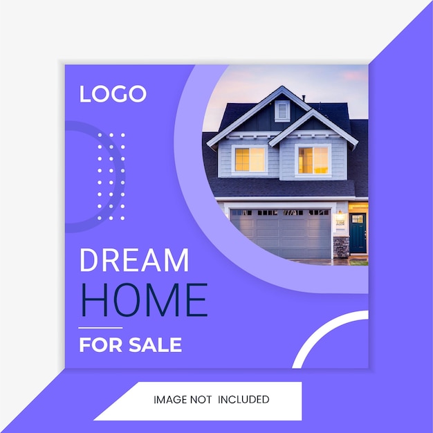 Social media real estate post square promotion template. sale promotion marketing.