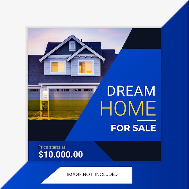 Social media real estate post square promotion template. sale promotion marketing.