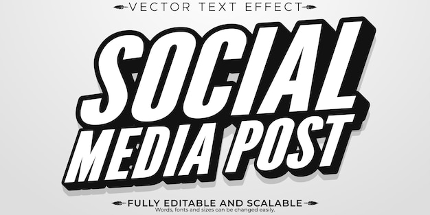 Social media sale text effect editable modern and poster text style