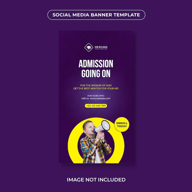 Social media school admission banner template