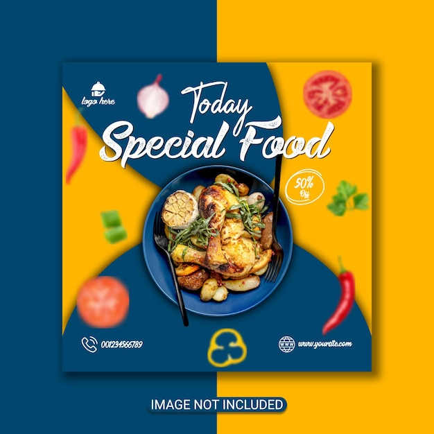 Social media special food menu promotion Facebook and Instagram banner post flyer design