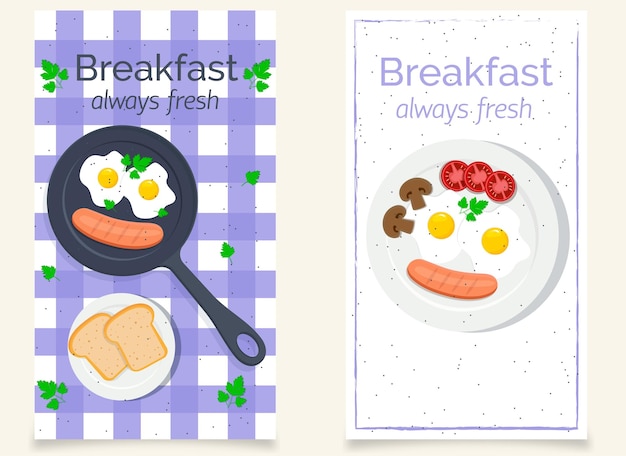 Social media stories template for restaurant breakfast.