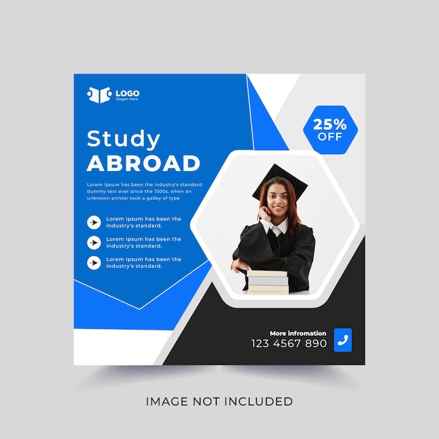 social media  Study abroad modern post template