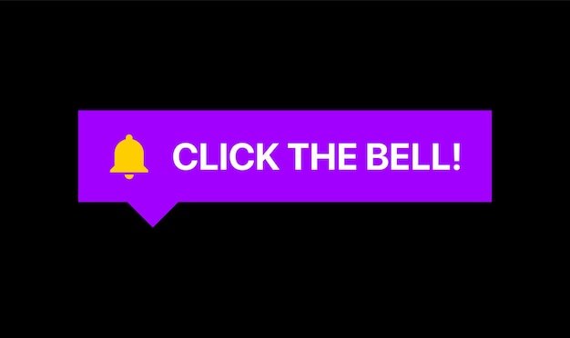 Social Media Subscribe Notification Click The Bell Reaction Vector Illustration On Black Background