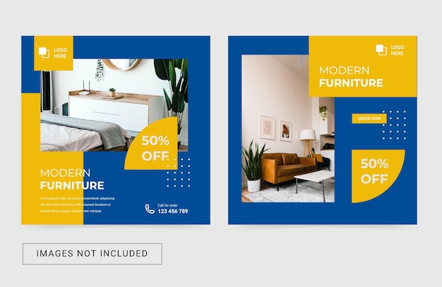 Social media template for architecture real estate interior furniture Elegant post flyer