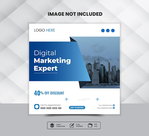 The social media template banner advertisement for a digital business