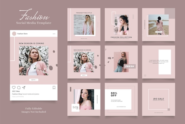 Social media template banner fashion sale promotion.