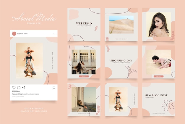 Social media template banner fashion sale promotion.