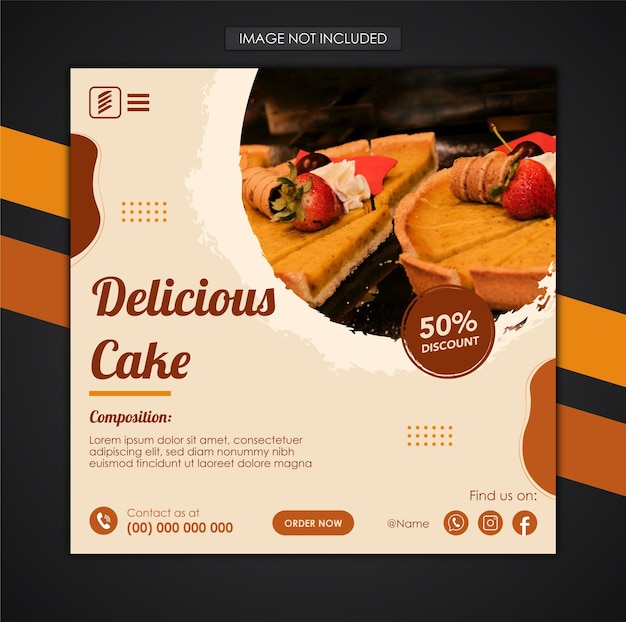 Social media template for chocolate cake