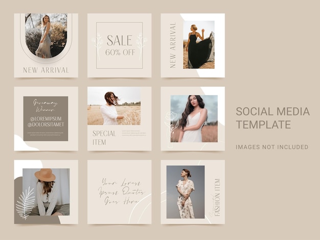 Social media template fashion instagram post Flyer banner ad promotion