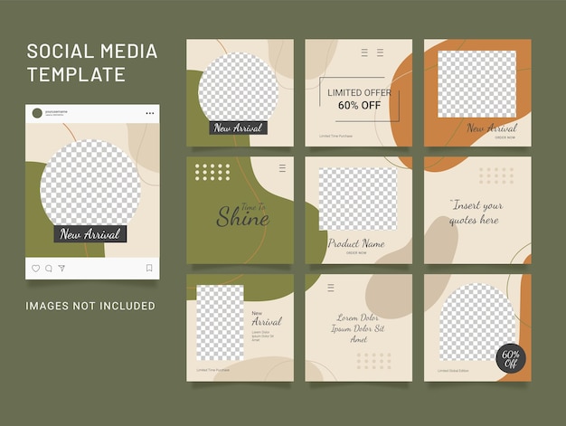 Social Media Template Fashion Post Feed Bundle