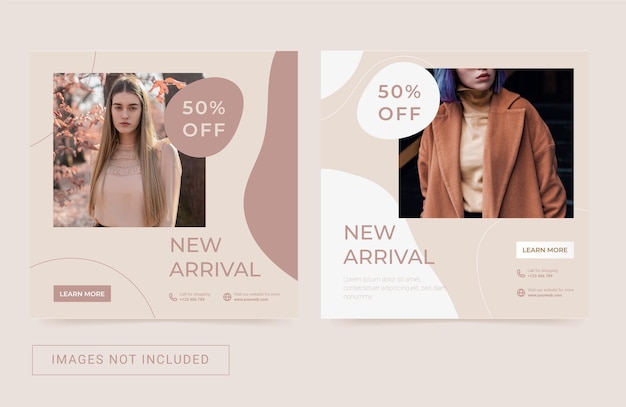 Social media template fashion square flyer banner for instagram ads promotion