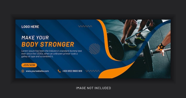 Social media template fitness or gym web banner