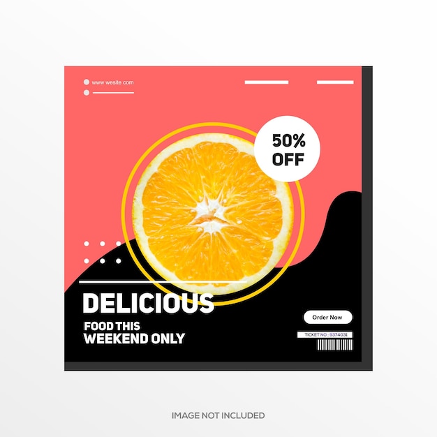 Social media template food and fruits design