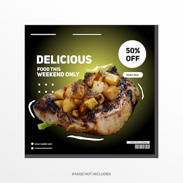 Social media template food menu design