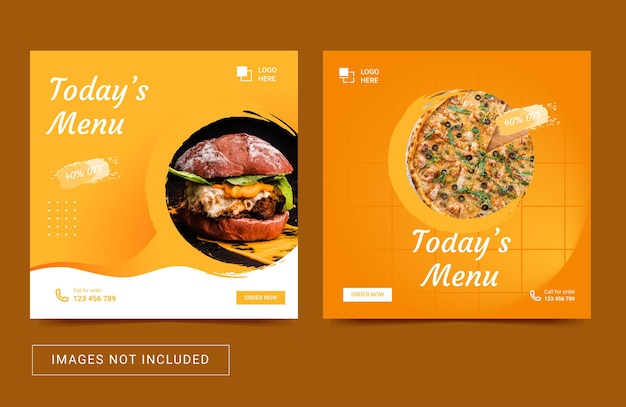 social media template for food post square flyer instagram post