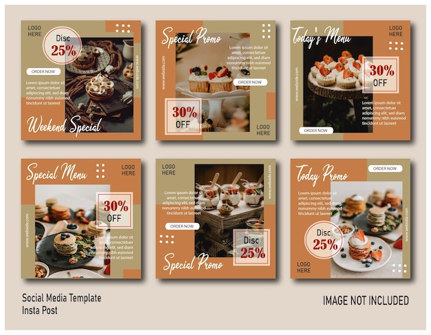 Social media template food restaurant