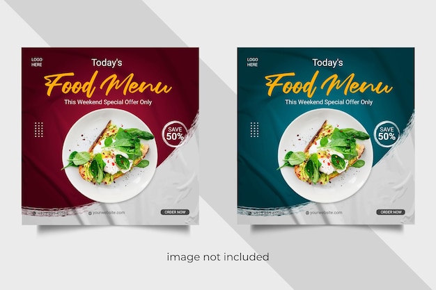 social media template healthy   Food menu and restaurant  design