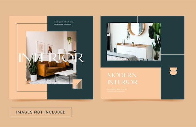 social media template interior furniture square flyer banner aesthetic ad promotion