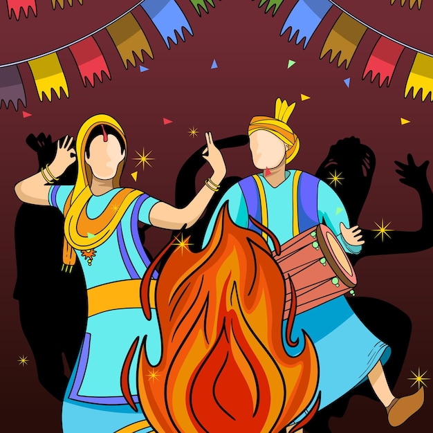 Social media template for lohri festival