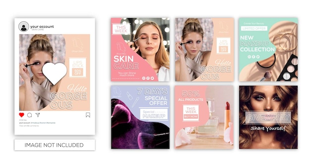 Social media template for makeup