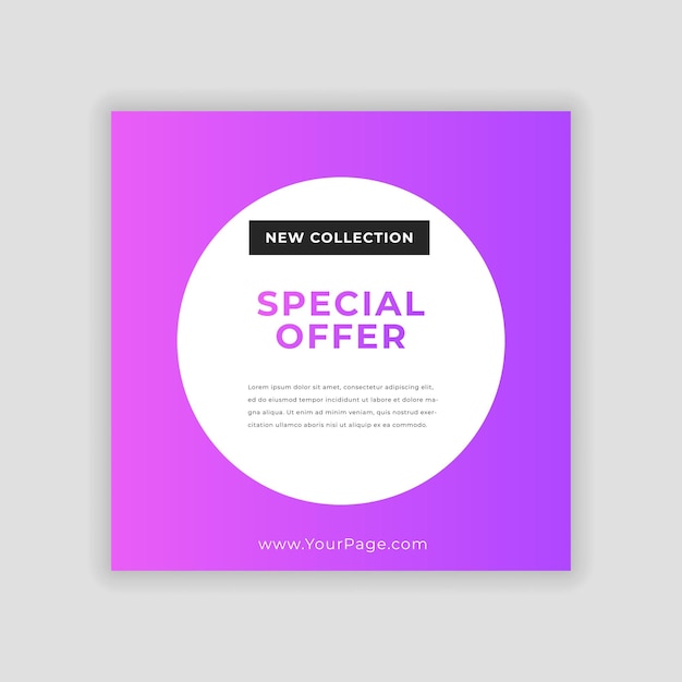 Social media template Minimalistic sale poster with trendy gradient Special offer banner Vector illustration concept