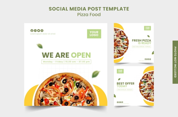 Social Media Template Pizza Food Themed