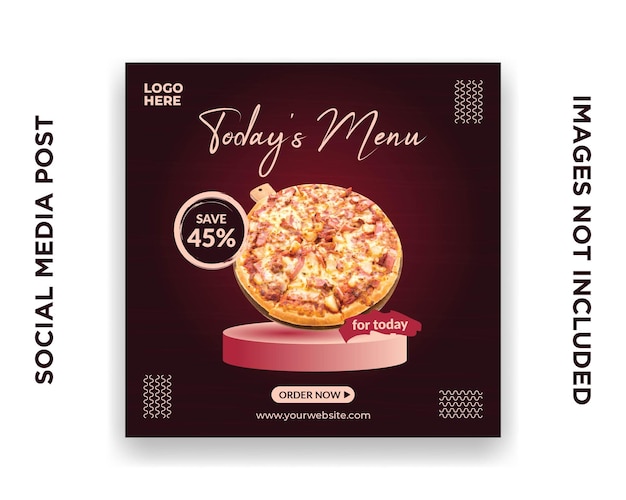 Social media template pizza