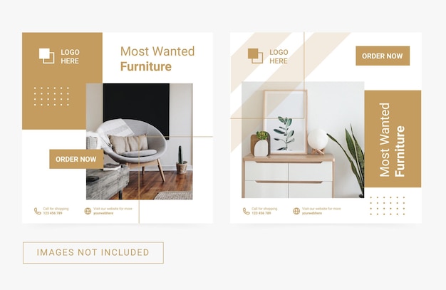 Social media template post for interior furniture