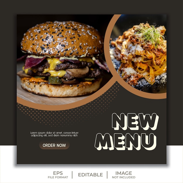 Social media template post story feed food restaurant burger