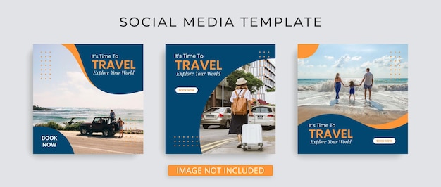 Social media template for promotion. Web banner square for ad.