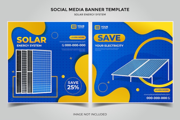 Social media template solar panel energy system