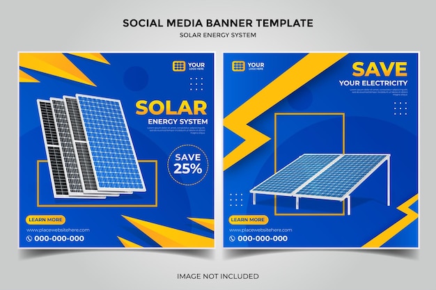 Social media template solar panel energy system