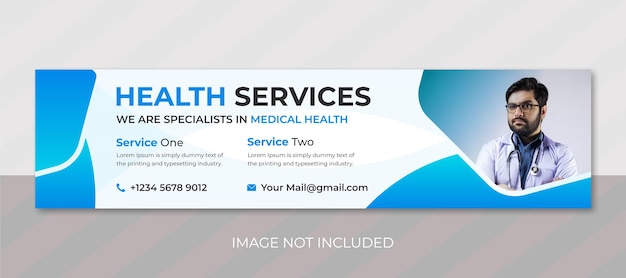 Social media template with medical Linkedin banner design