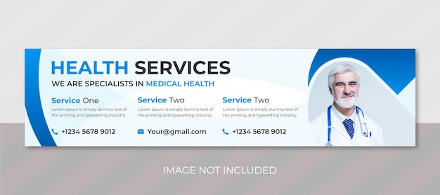 Social media template with medical Linkedin banner design