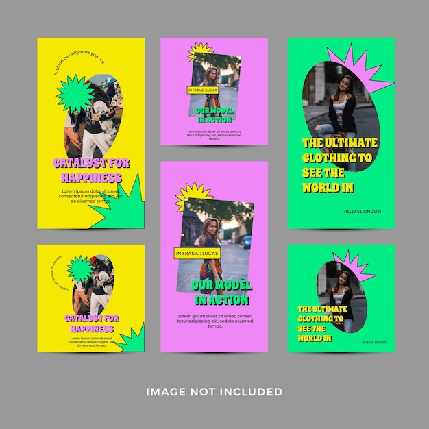 Social media templates for promotion Vector illustration with a photo and editable templates